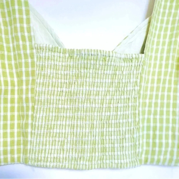 Elodie Green Gingham Corset Crop Top Women's Size XL - Picture 8 of 10